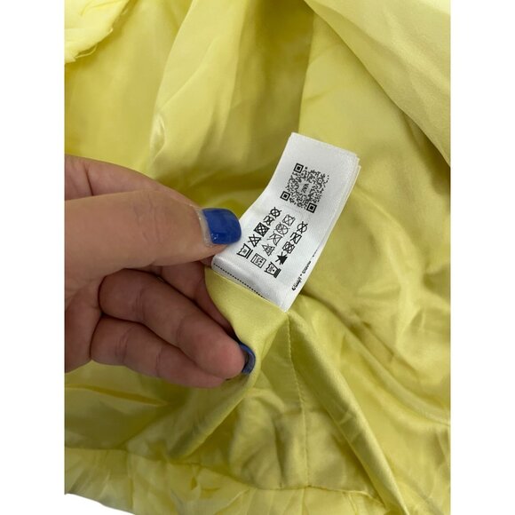 Zara Womens Blazer Jacket M Medium Yellow Textured Ruffled Cropped 3920/273 NWT - Picture 13 of 16